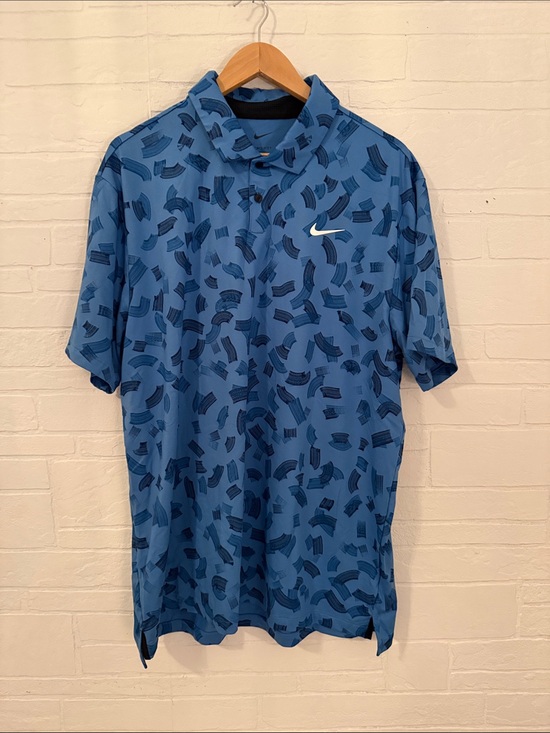 Nike Other - Nike Men's Blue Abstract-Print Dri-FIT Polo